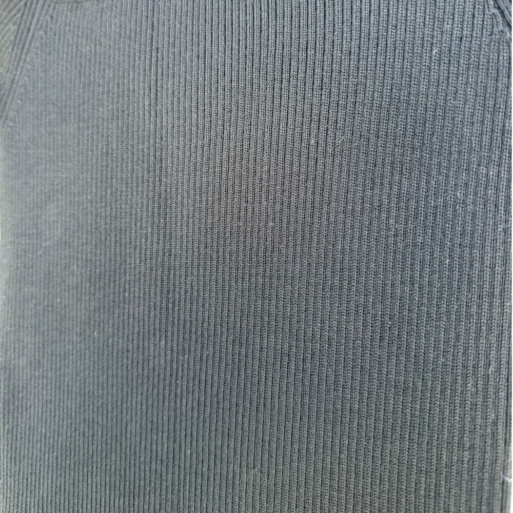 VICTOR GLEMAUD 100% wool thick ribbed black off shoulder mini cocktail dress - Picture 9 of 10